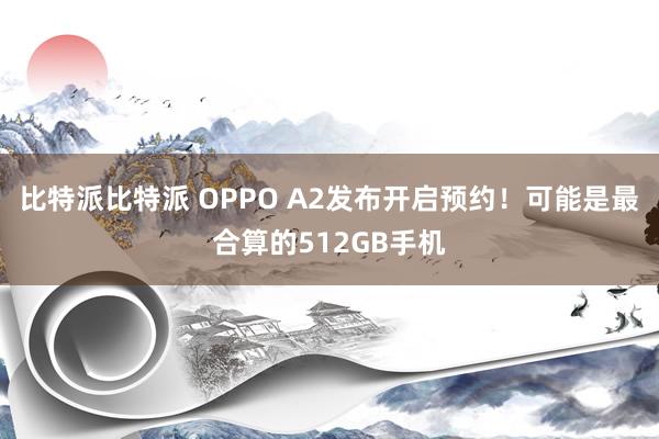 比特派比特派 OPPO A2发布开启预约！可能是最合算的512GB手机