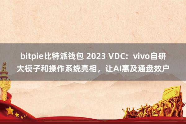 bitpie比特派钱包 2023 VDC：vivo自研大模子和操作系统亮相，让AI惠及通盘效户