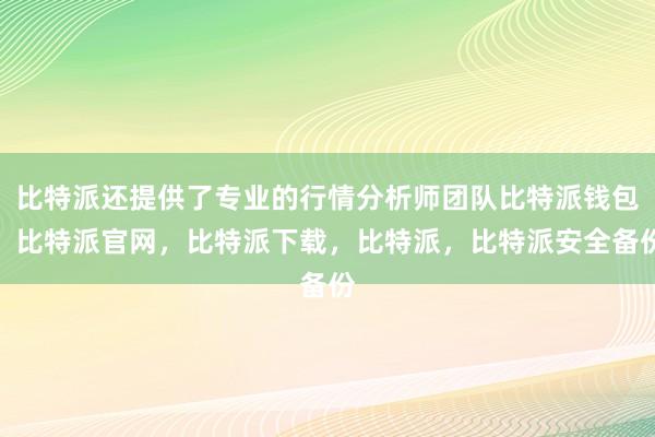 比特派还提供了专业的行情分析师团队比特派钱包，比特派官网，比特派下载，比特派，比特派安全备份