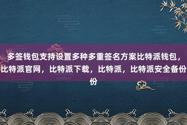 多签钱包支持设置多种多重签名方案比特派钱包，比特派官网，比特派下载，比特派，比特派安全备份