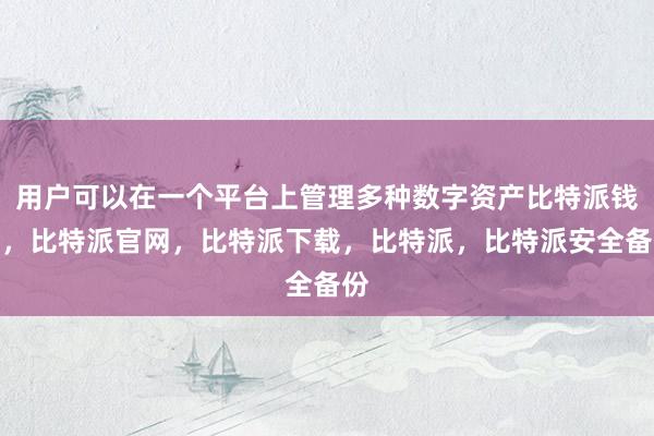 用户可以在一个平台上管理多种数字资产比特派钱包，比特派官网，比特派下载，比特派，比特派安全备份