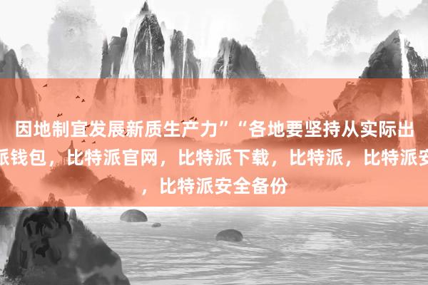 因地制宜发展新质生产力”“各地要坚持从实际出发比特派钱包，比特派官网，比特派下载，比特派，比特派安全备份