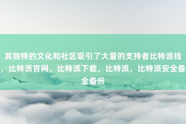 其独特的文化和社区吸引了大量的支持者比特派钱包，比特派官网，比特派下载，比特派，比特派安全备份