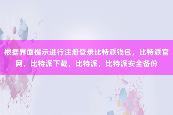 根据界面提示进行注册登录比特派钱包，比特派官网，比特派下载，比特派，比特派安全备份