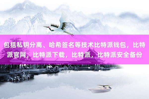 包括私钥分离、哈希签名等技术比特派钱包，比特派官网，比特派下载，比特派，比特派安全备份