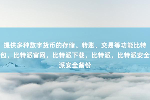 提供多种数字货币的存储、转账、交易等功能比特派钱包，比特派官网，比特派下载，比特派，比特派安全备份