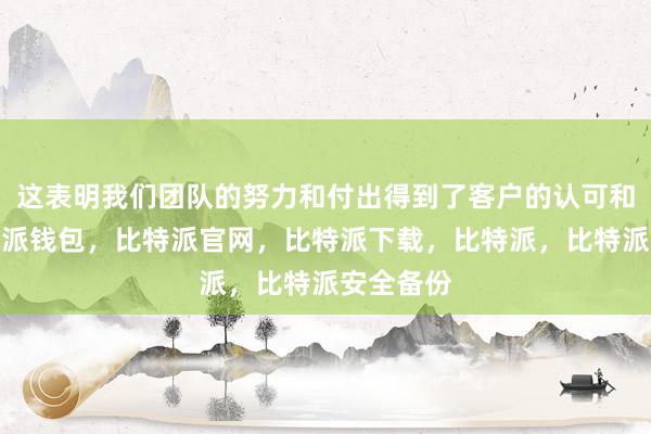 这表明我们团队的努力和付出得到了客户的认可和肯定比特派钱包，比特派官网，比特派下载，比特派，比特派安全备份