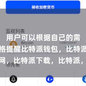 用户可以根据自己的需求设置价格提醒比特派钱包，比特派官网，比特派下载，比特派，比特派安全备份